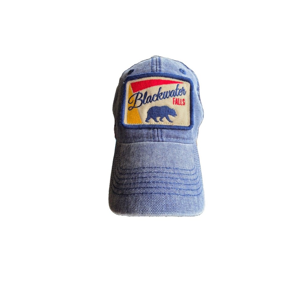 Legacy Blackwater Falls WV Bear Patch Blue Distressed Trucker Hat Cap